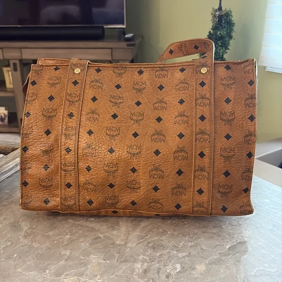 MCM Brown Monogram Tote Bag - Picture 5 of 16